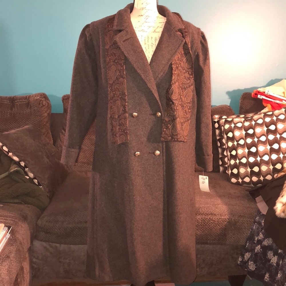 NWT Vintage Alexis Reed Full Length Wool Pea Coat, size 20W